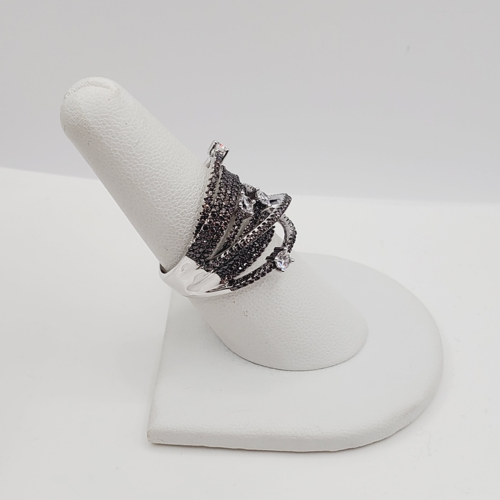 Round chocolate diamond and diamond stimulants Women's Ring - Picture 6 of 9